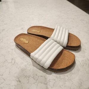 Aerie White Slide Sandals